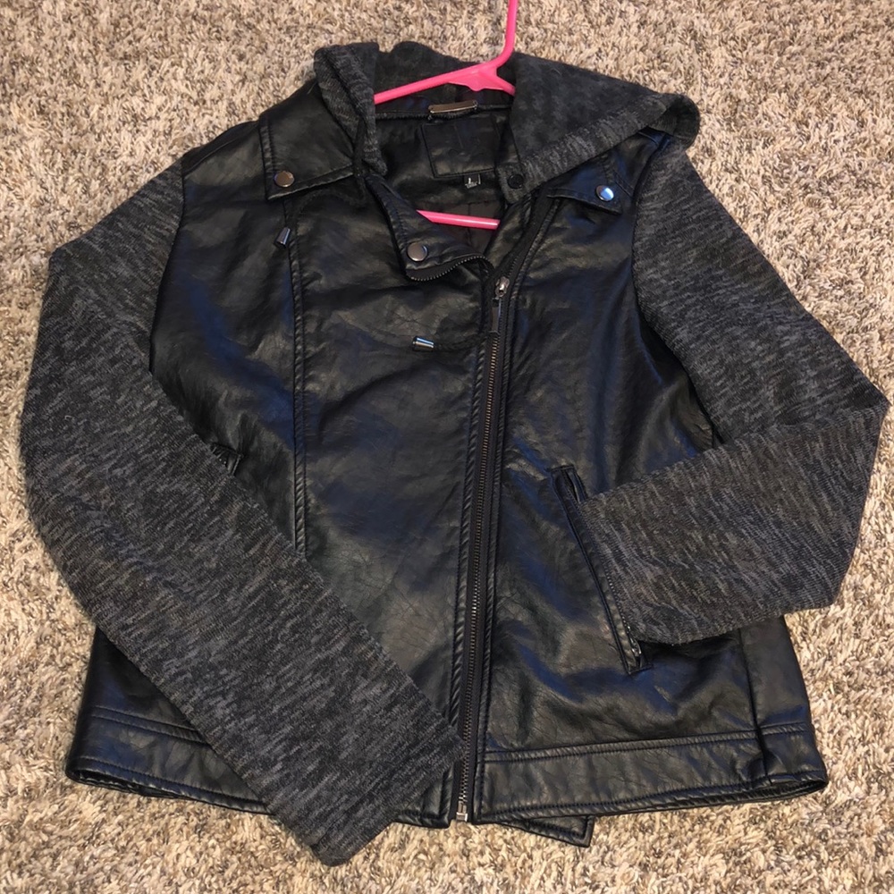 J2 Faux Leather Hoodie Women’s Jacket